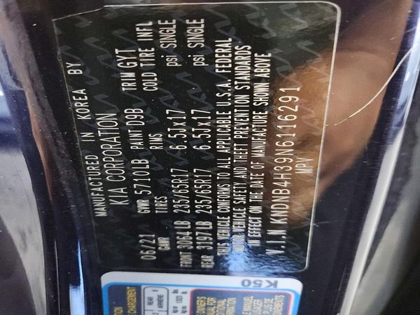 2022 KIA CARNIVAL LX, LX Seat Package
