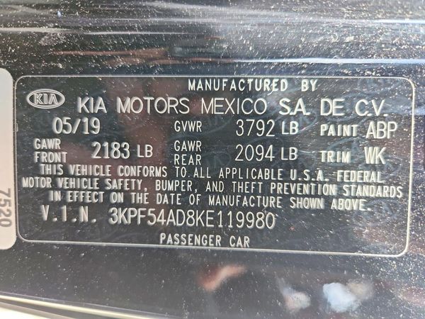 2019 KIA FORTE EX