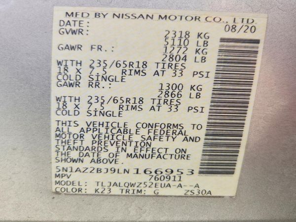 2020 NISSAN MURANO SV