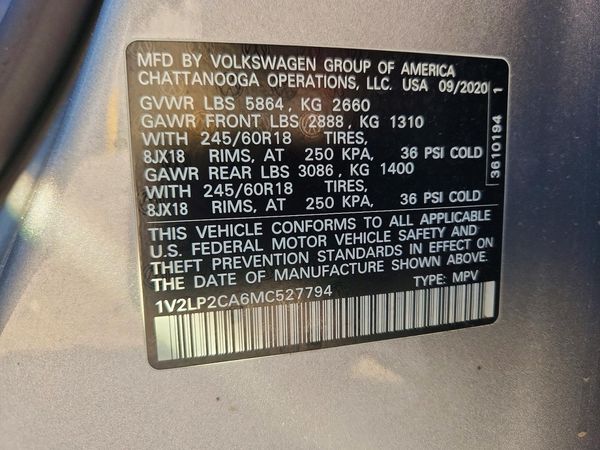 2021 VOLKSWAGEN ATLAS 4Motion SE