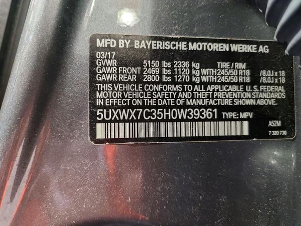 2017 BMW X3 xDrive35i