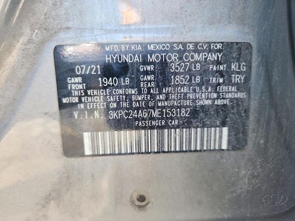 2021 HYUNDAI ACCENT SE & SEL