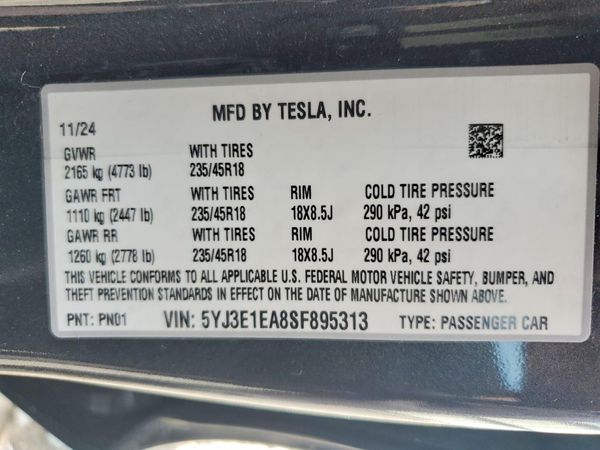 2025 TESLA MODEL 3