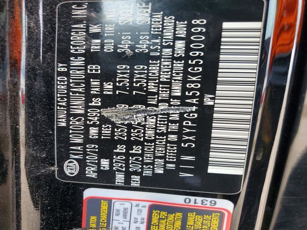 2019 KIA SORENTO L, LX, S