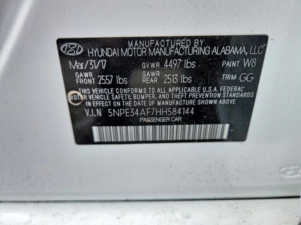 2017 HYUNDAI SONATA