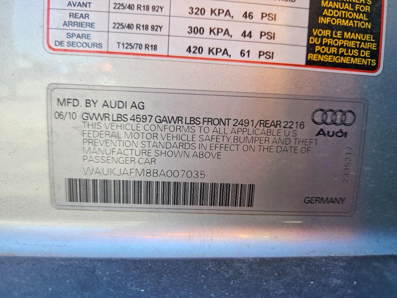 2011 AUDI A3 Premium Plus