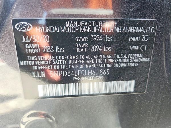 2020 HYUNDAI ELANTRA