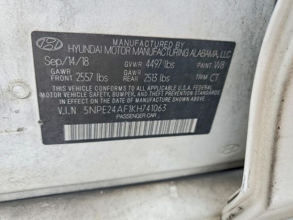 2019 HYUNDAI SONATA