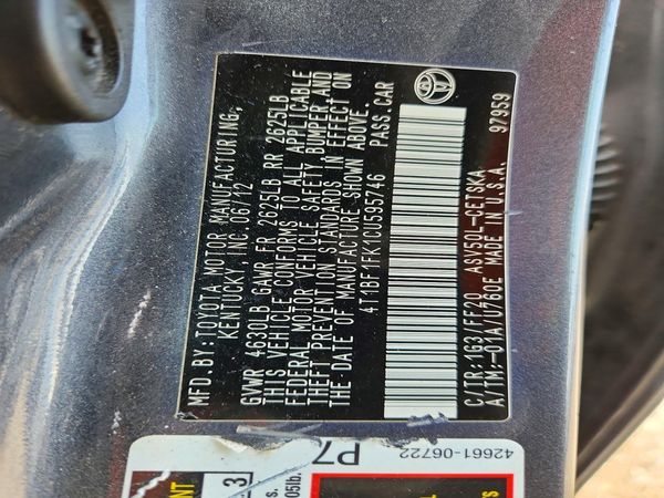 2012 TOYOTA CAMRY