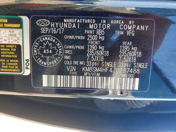 2018 HYUNDAI SANTA FE SE Base