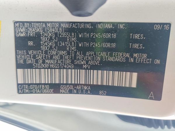 2016 TOYOTA HIGHLANDER Base/Hybrid