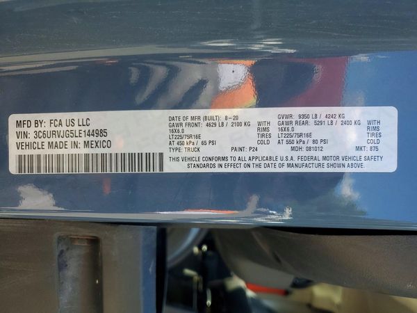 2020 RAM PROMASTER 3500 VF