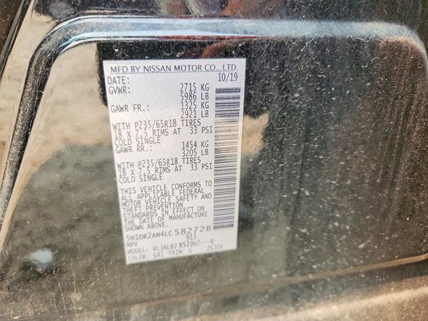 2020 NISSAN PATHFINDER S