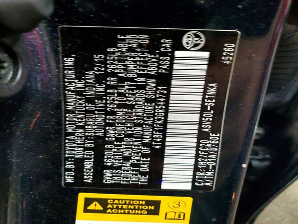 2016 TOYOTA CAMRY