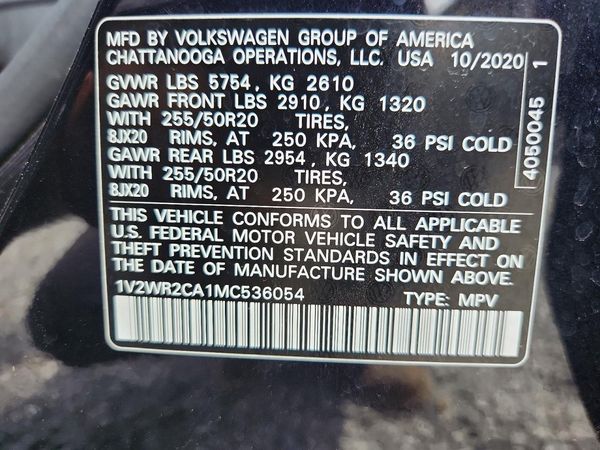 2021 VOLKSWAGEN ATLAS SE w/ Tech