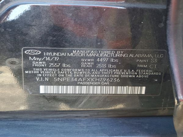 2019 HYUNDAI SONATA
