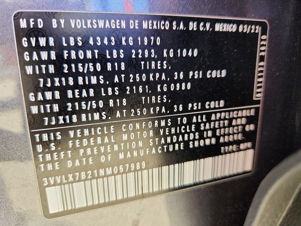 2022 VOLKSWAGEN TAOS SE