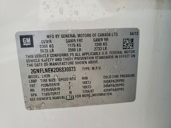 2013 CHEVROLET EQUINOX 2LT