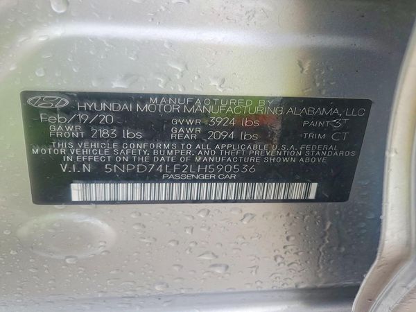 2020 HYUNDAI ELANTRA