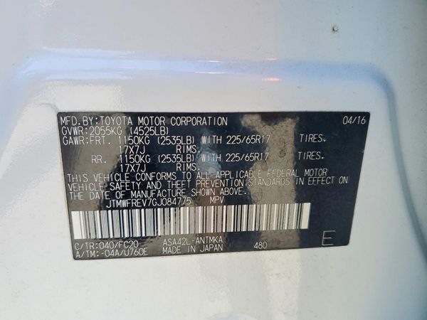 2016 TOYOTA RAV4 XLE (M Grade)