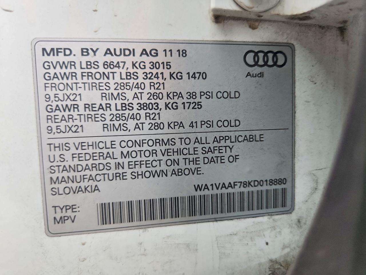 2019 AUDI Q7 quattro Prestige