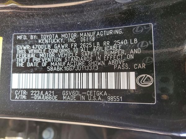 2018 LEXUS ES 350