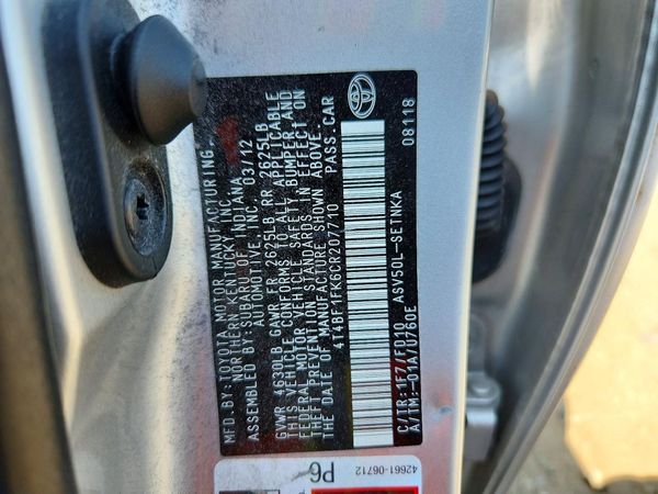 2012 TOYOTA CAMRY