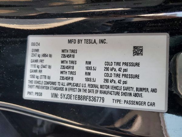 2024 TESLA MODEL 3