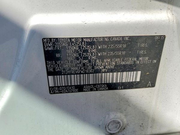 2015 TOYOTA RAV4 Limited (G Grade)