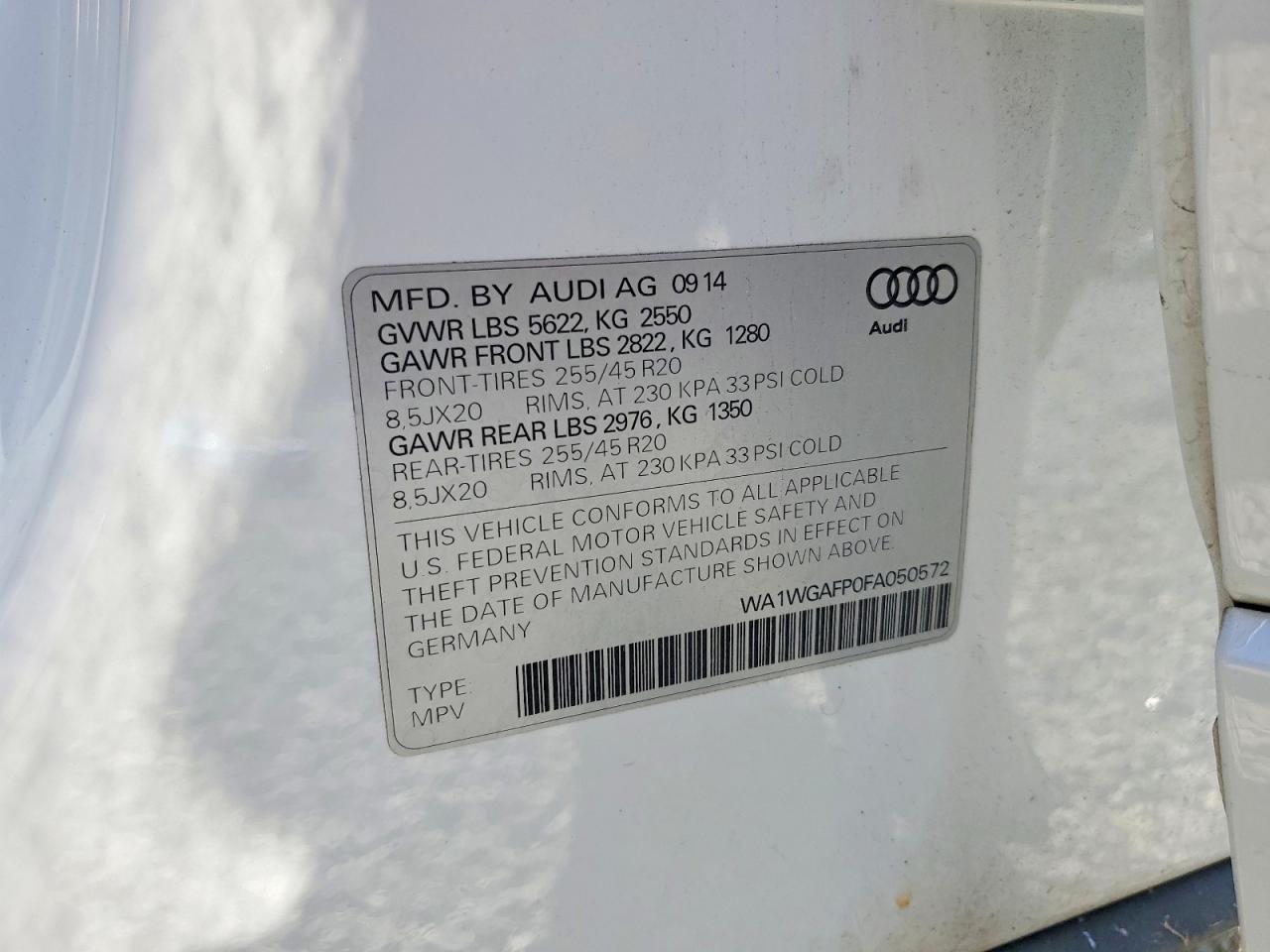 2015 AUDI Q5 S Line Prestige