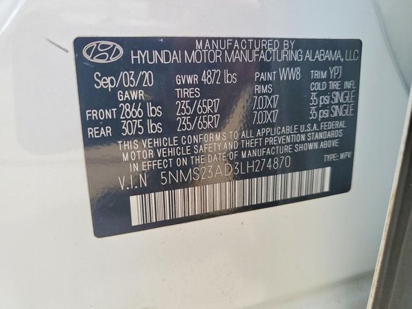 2020 HYUNDAI SANTA FE SE