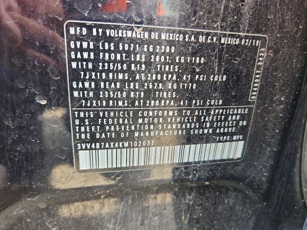2019 VOLKSWAGEN TIGUAN