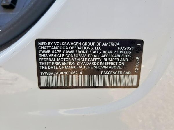 2022 VOLKSWAGEN PASSAT Limited Edition