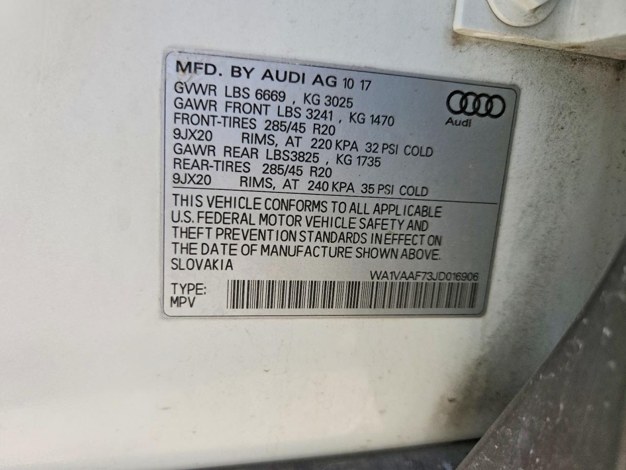 2018 AUDI Q7 quattro Prestige