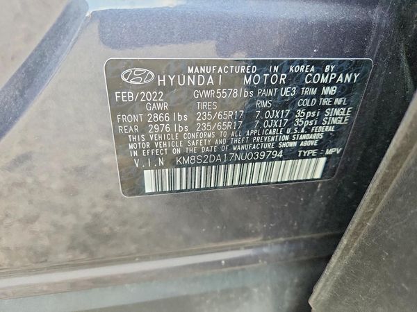 2022 HYUNDAI SANTA FE Blue