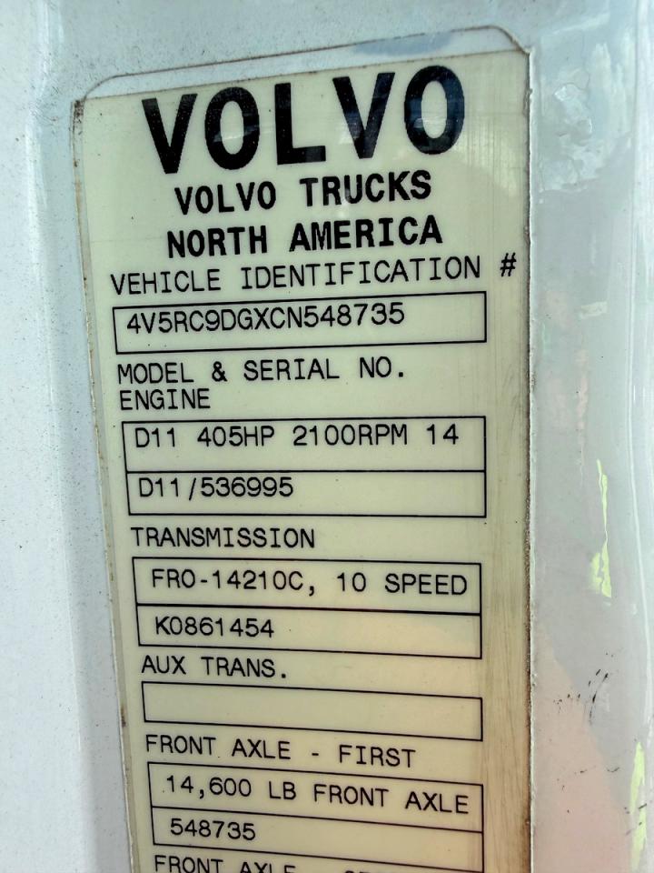 2012 VOLVO VAH