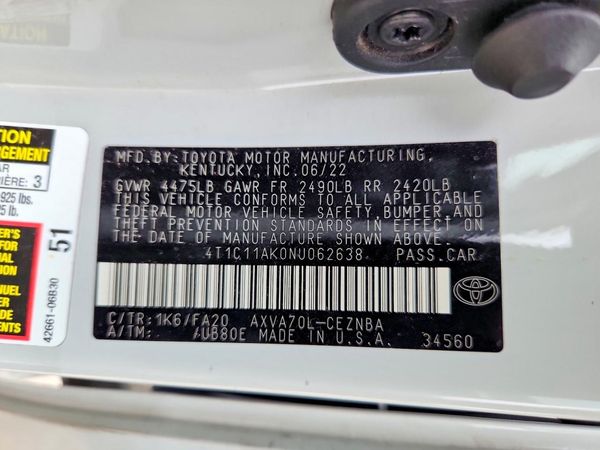 2022 TOYOTA CAMRY LE