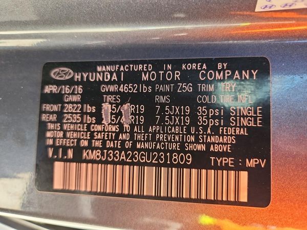 2016 HYUNDAI TUCSON