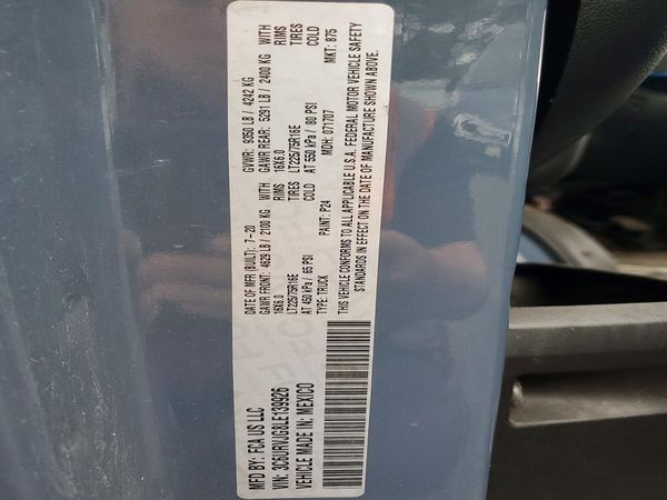2020 RAM PROMASTER 1500 VF