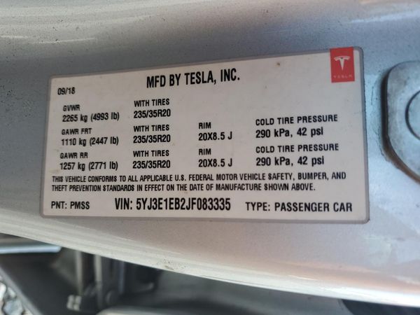 2018 TESLA MODEL 3