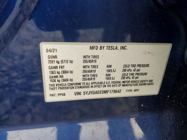 2021 TESLA MODEL Y