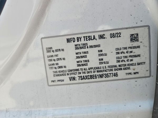 2022 TESLA MODEL X