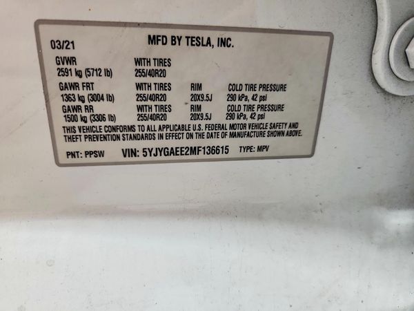 2021 TESLA MODEL Y