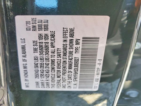 2020 HONDA PILOT EXL