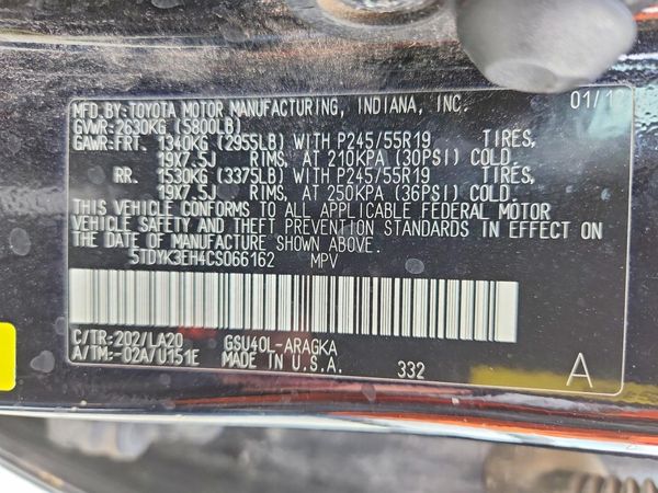 2012 TOYOTA HIGHLANDER Base/Hybrid