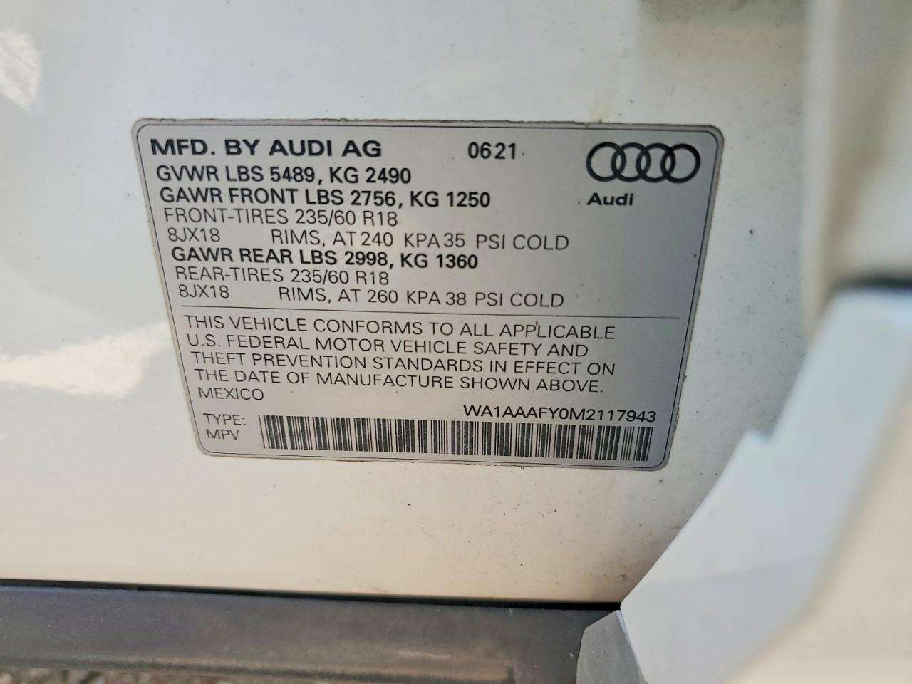 2021 AUDI Q5 quattro Premium