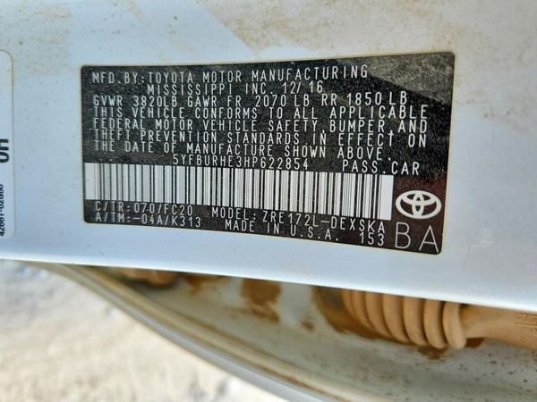 2017 TOYOTA COROLLA