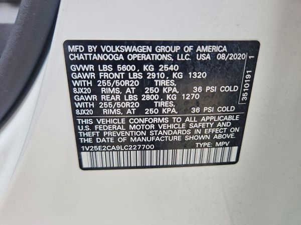 2020 VOLKSWAGEN ATLAS CROSS SPORT SE