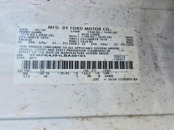 2020 FORD EDGE SEL