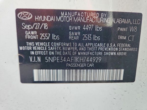 2019 HYUNDAI SONATA